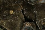 Septarian Dragon Egg Geode - Black Crystals #177421-2
